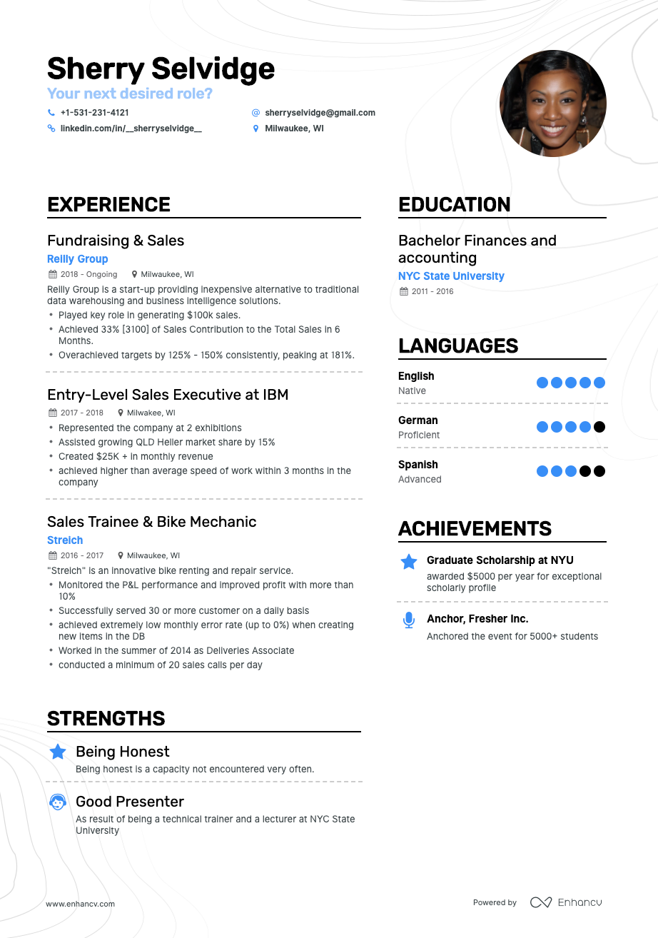 Enhancv How to Create a Combination Resume (+6 Unique Hybrid Resume Examples) Hybrid resume